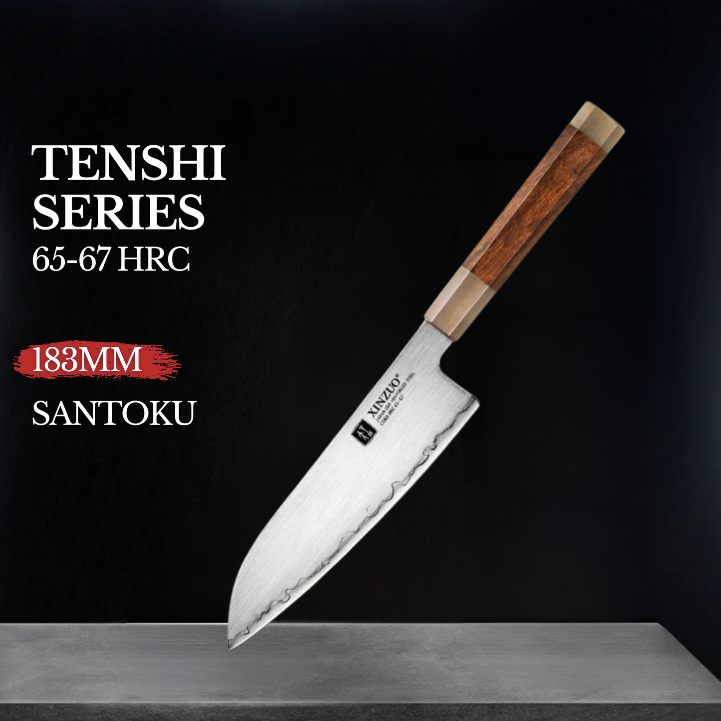 Couteau Santoku XINZUO Tenshi Series 183 mm - Acier ZDP-189