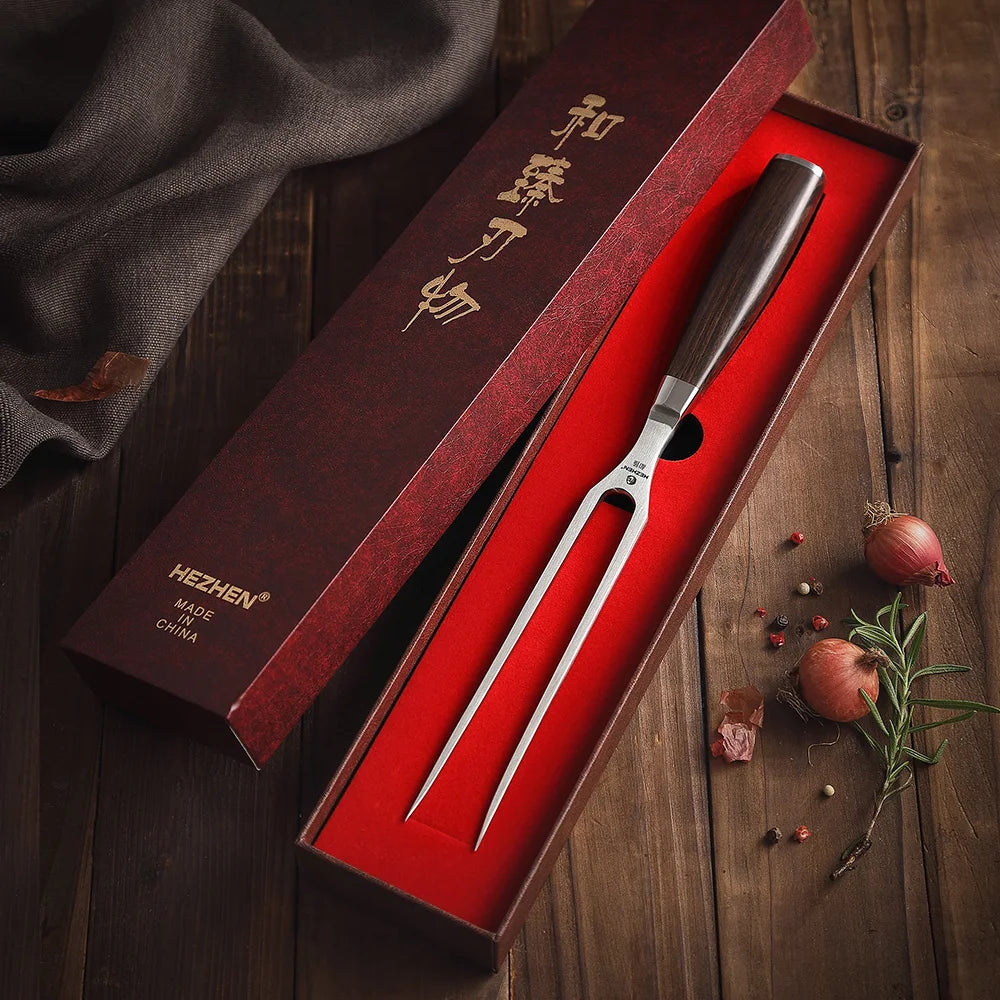 HEZHEN Hammer Series meat fork with ebony handle