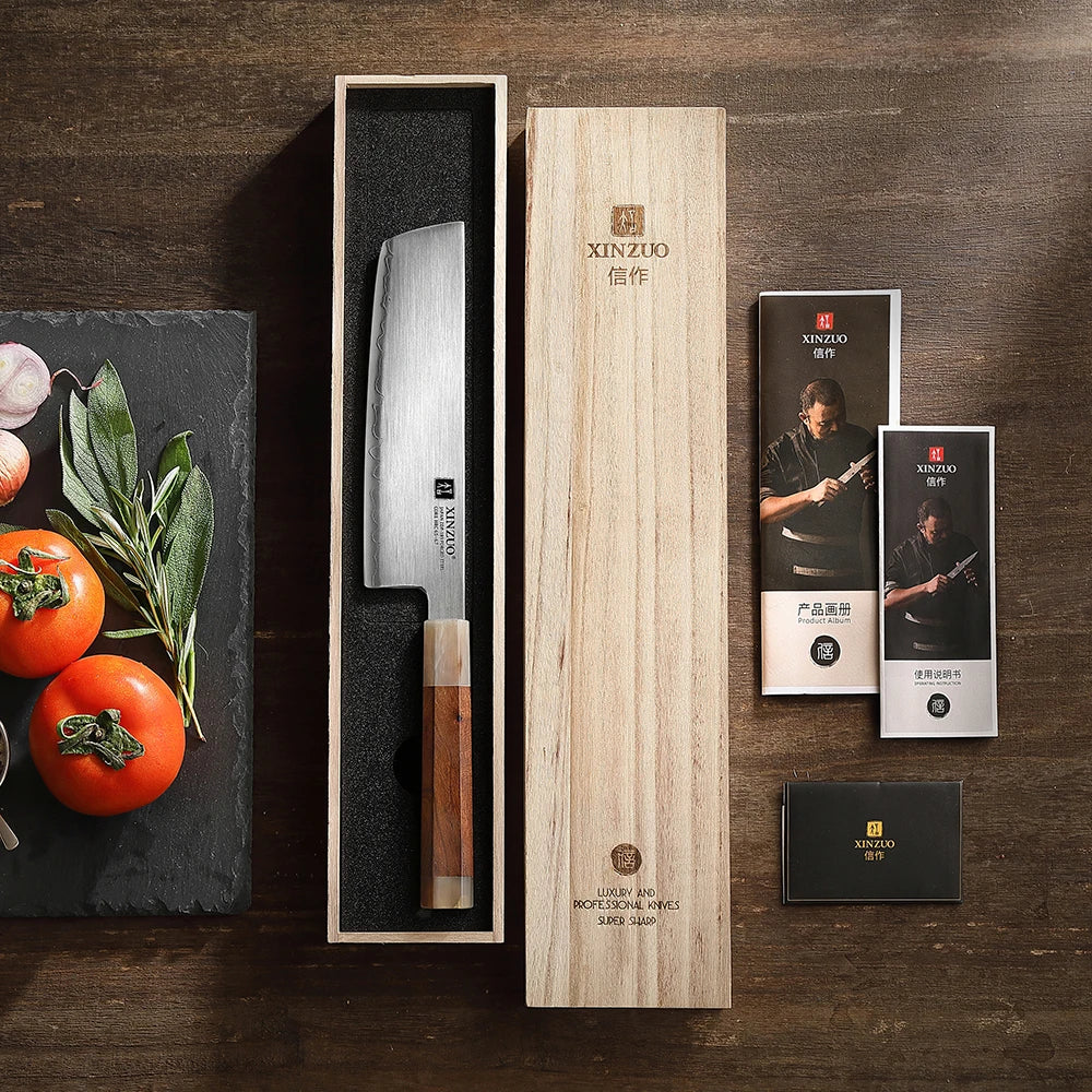 XINZUO Tenshi Series Nakiri Messer 183 mm - ZDP-189 Stahl
