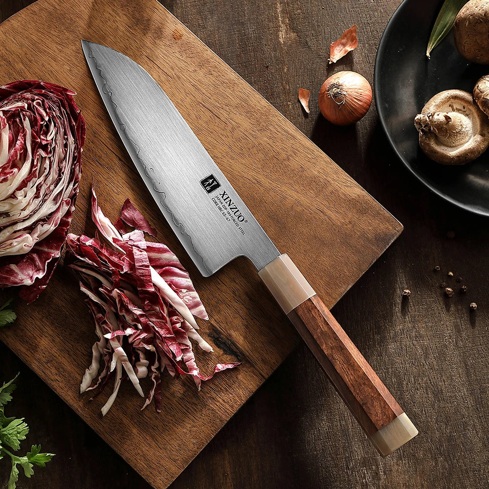 Couteau Santoku XINZUO Tenshi Series 183 mm - Acier ZDP-189