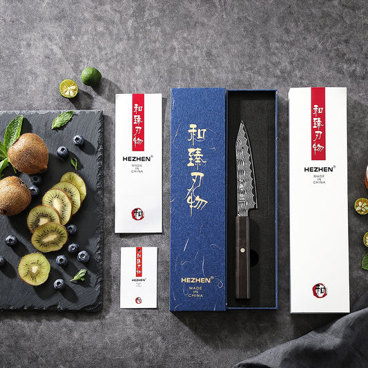 HEZHEN Shaolin Series Universalmesser 127 mm - 67 Lagen Damaststahl
