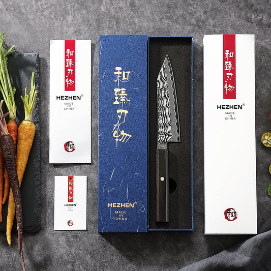 HEZHEN Shaolin Series Bunka Messer 152 mm - 67 Lagen Damaststahl