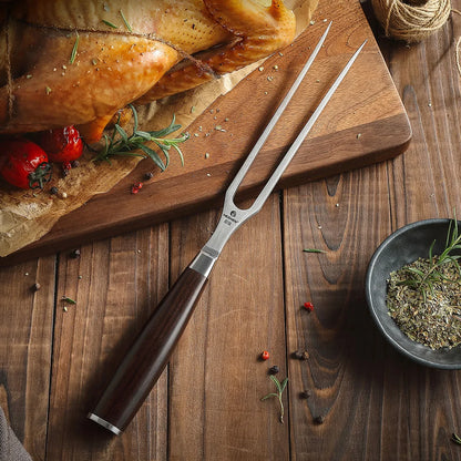 HEZHEN Hammer Series Fleischgabel mit Ebenholzgriff