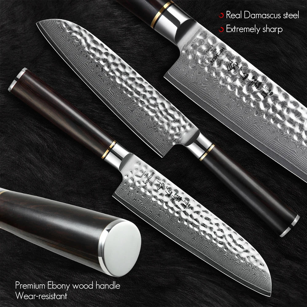 HEZHEN 7" Hammer Series Santoku Knife