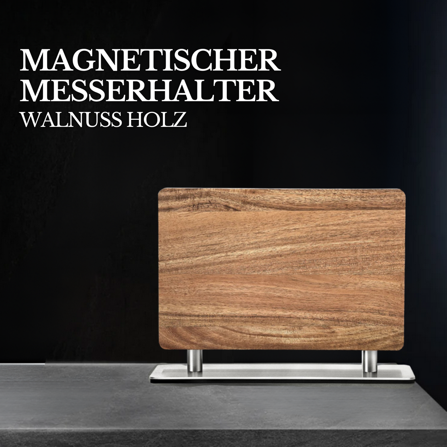 Magnetischer Walnuss Messerhalter