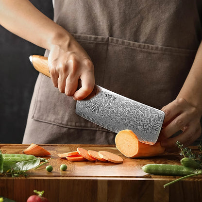 HEZHEN Kasumi Series Nakiri Messer 185 mm - 73 Lagen Damaststahl