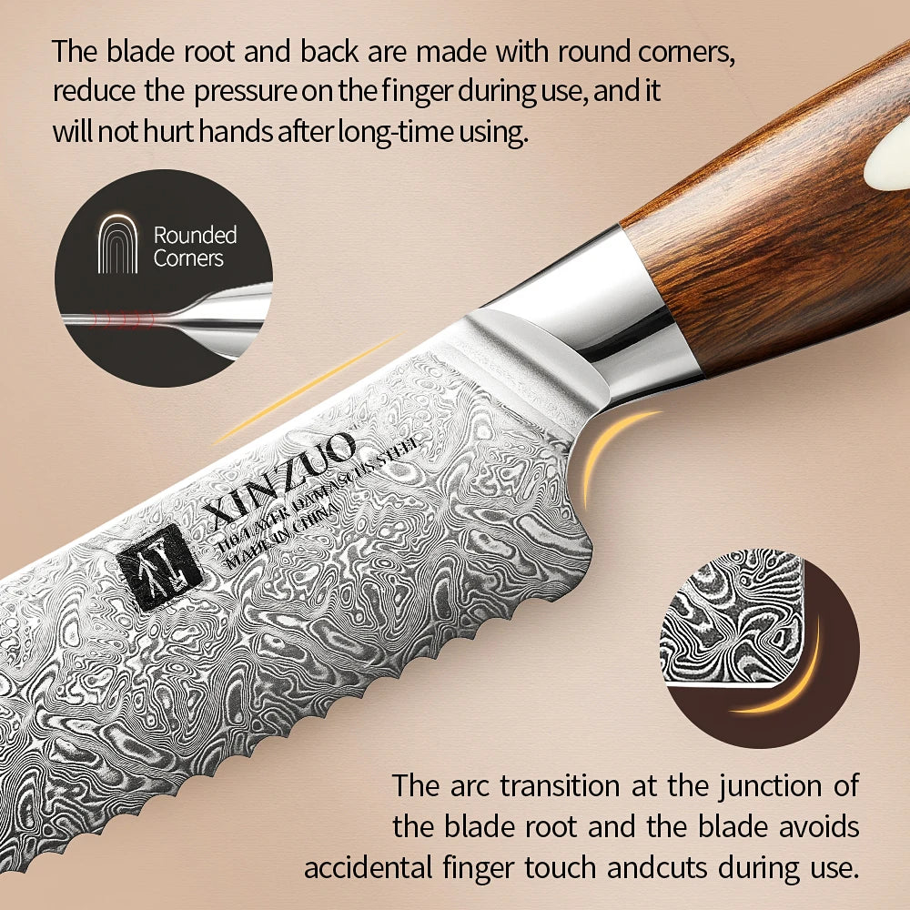 XINZUO 8.5" (215MM) Kinomi Series Bread Knife