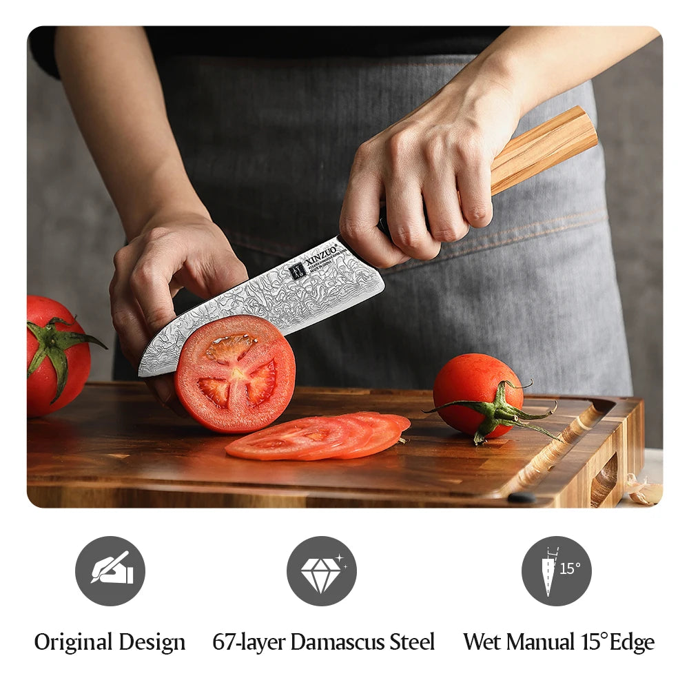 Xinzuo 5.5 "(140mm) Sobokuna Series Santoku