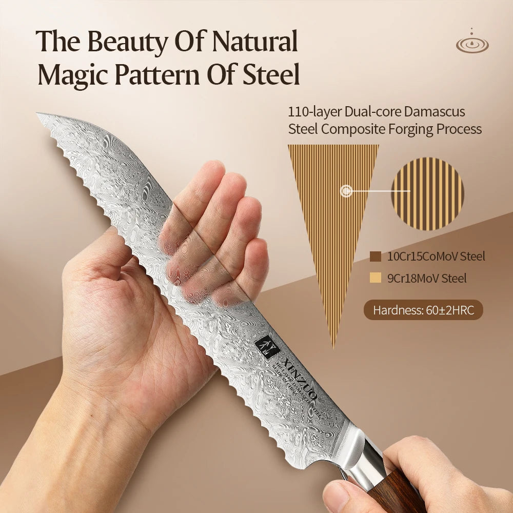 XINZUO 8.5" (215MM) Kinomi Series Bread Knife