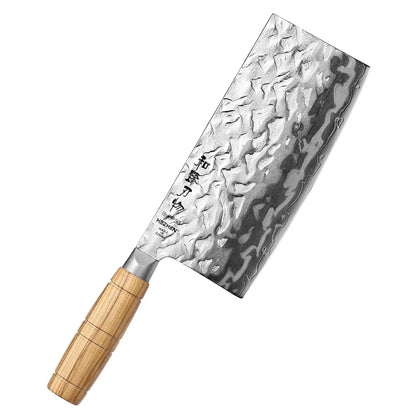 HEZHEN Hinoki Series Chinesisches Cleaver 180 mm - 9 Lagen Damaststahl