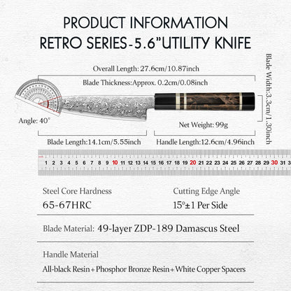 HEZHEN 5,6" (142MM) Tsubaki Series Universalmesser