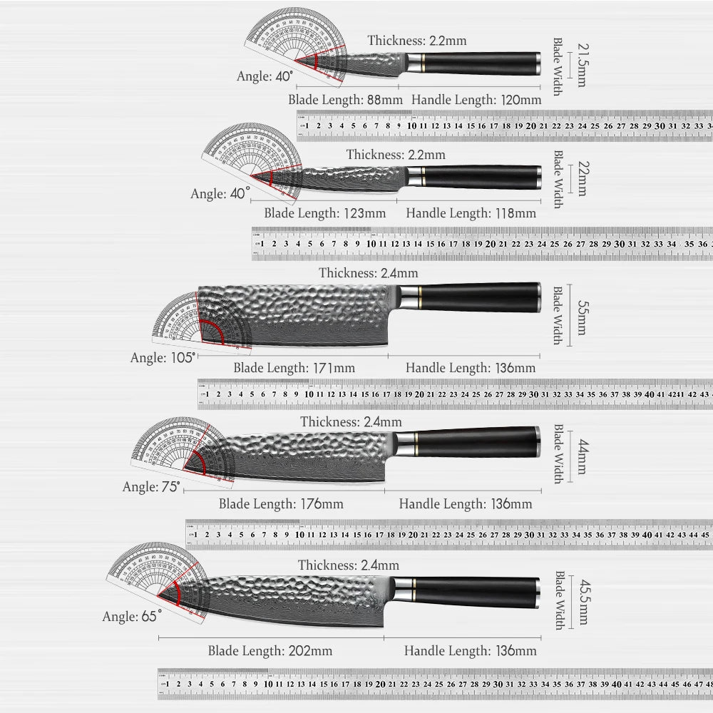Hezhen Hammer Series, 5-part knife set