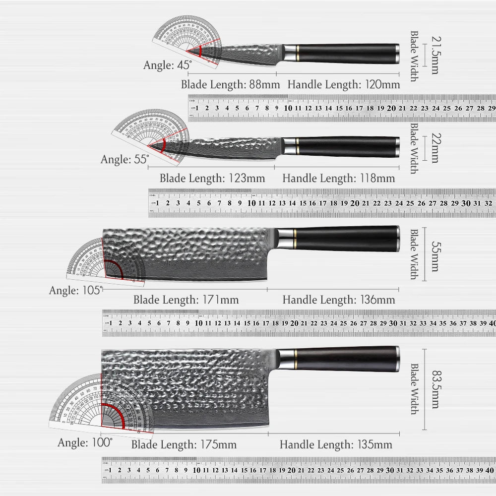 HEZHEN Hammer Series, 7-piece knife set