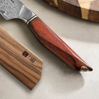 XINZUO x MAURO ULIASSI Nakiri Messer 185 mm - 73 Lagen Damaststahl