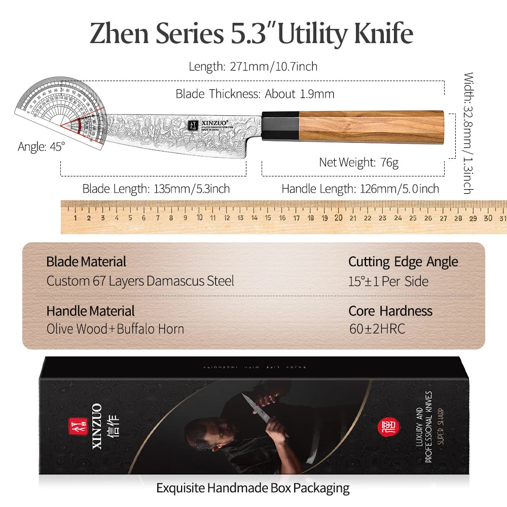 XINZUO 5.3" (135MM) Sobokuna Series Petty (Universalmesser)