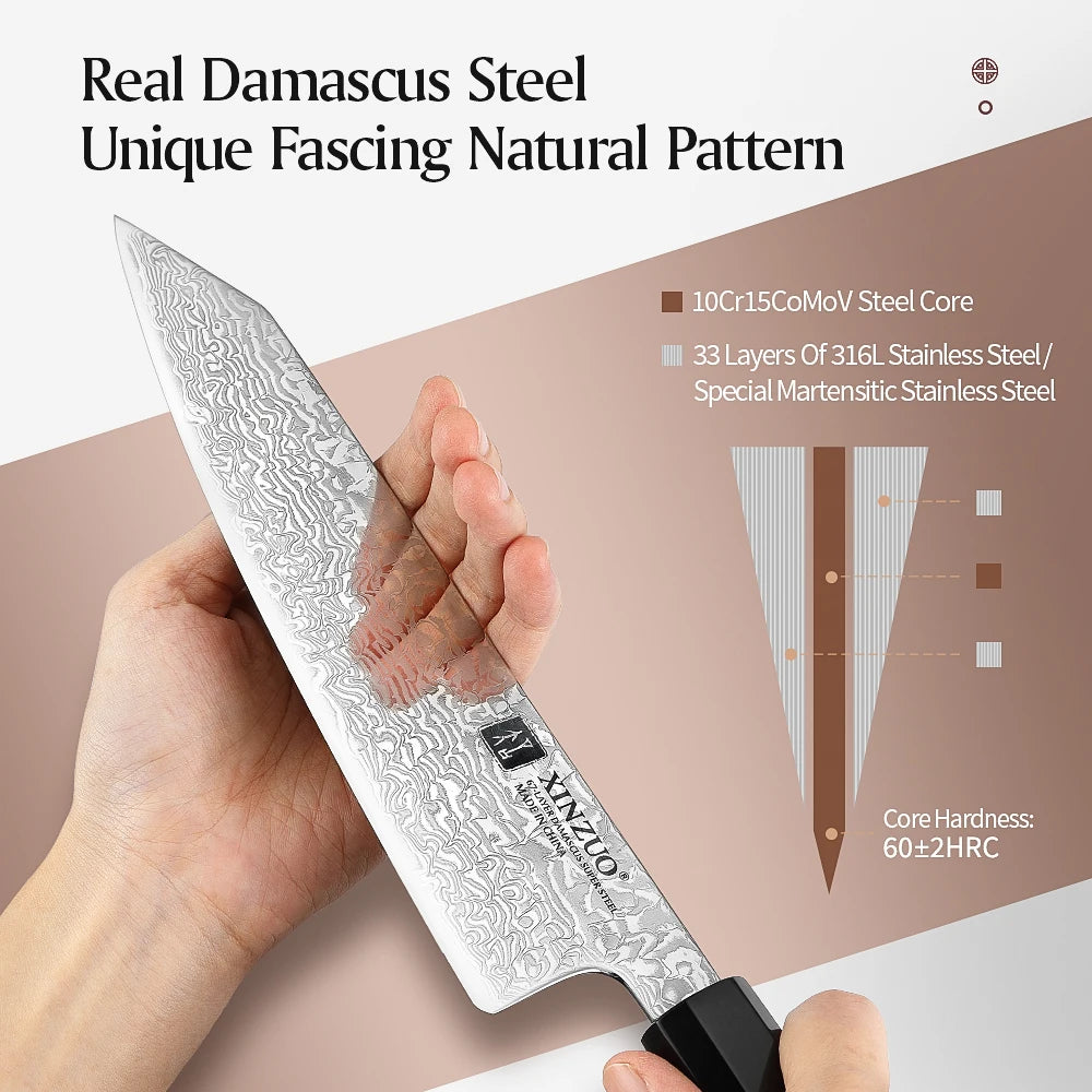 XINZUO 8.5" (215MM) Sobokuna Series Bunka