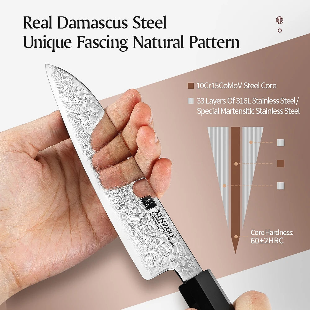 Xinzuo 5.5 "(140mm) Sobokuna Series Santoku