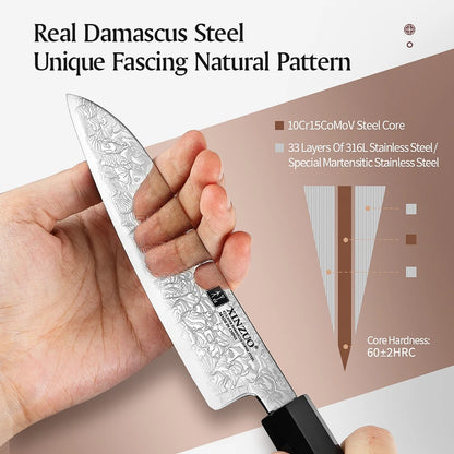 Xinzuo 5.5 "(140mm) Sobokuna Series Santoku