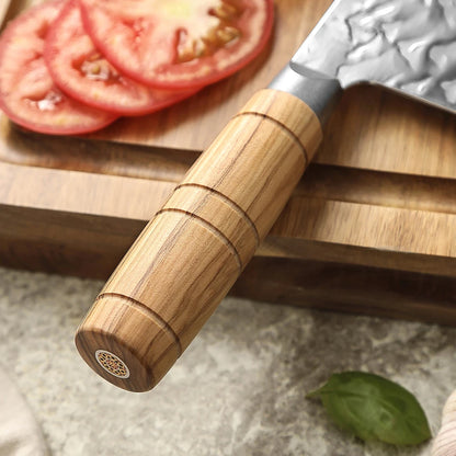 HEZHEN Hinoki Series Chinesisches Cleaver 180 mm - 9 Lagen Damaststahl