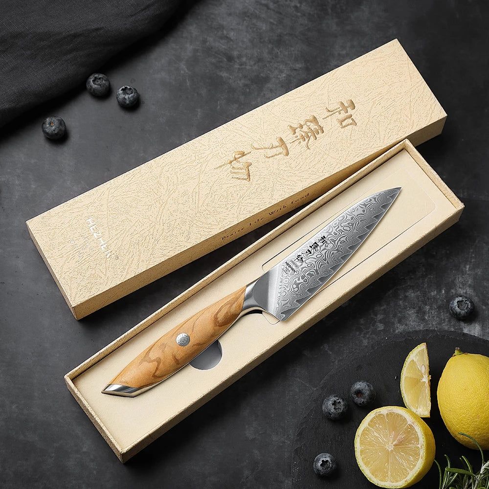 HEZHEN Kasumi Series Universalmesser 135 mm - 73 Lagen Damaststahl