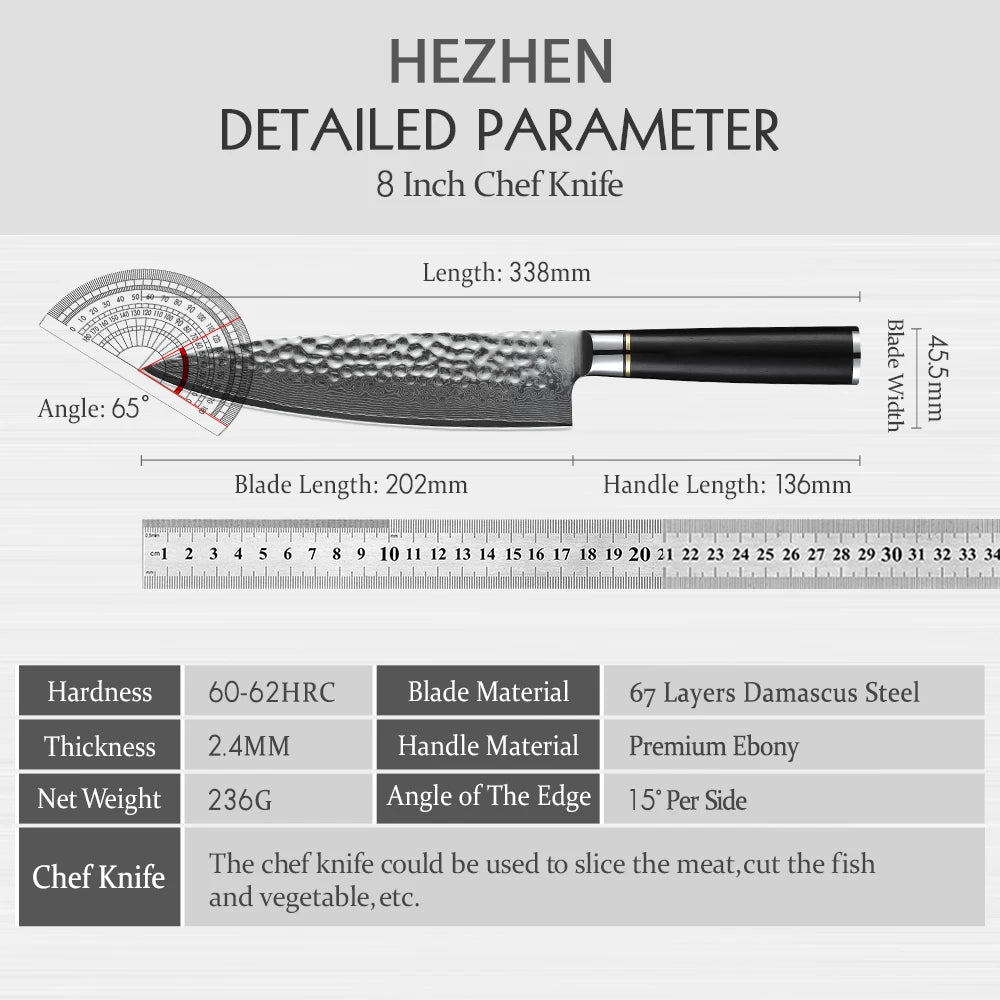 HEZHEN 8'' Hammer Series Chef's Knife