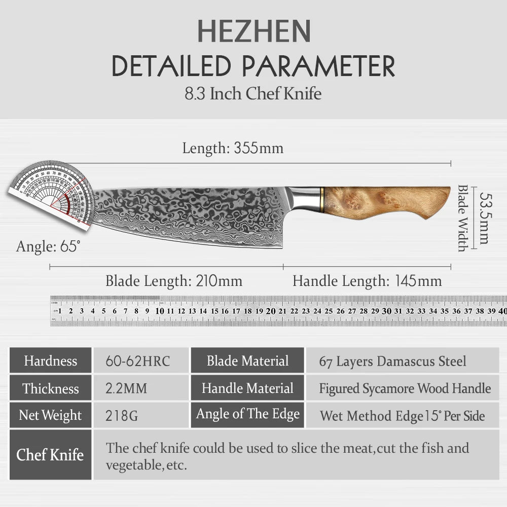 HEZHEN 8.3" (210MM) Master Series Chef's Knife